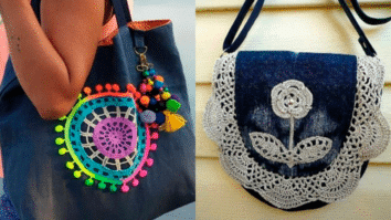 Bolsas Jeans com Crochê