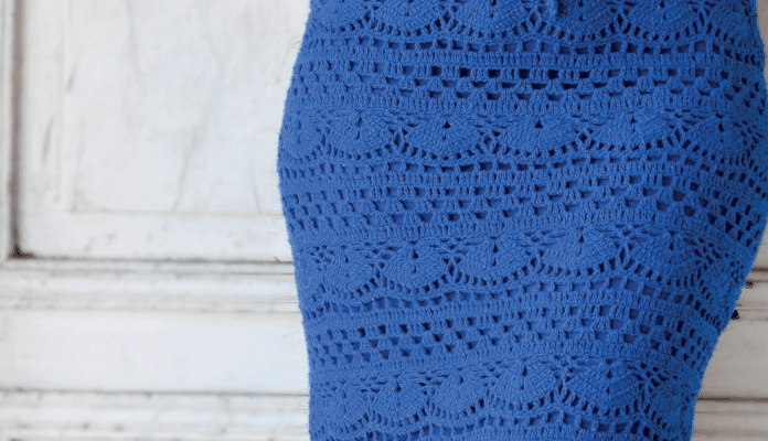 Saia de crochê Rendada Azul EuroRoma
