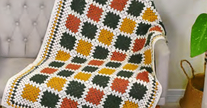 Manta Square em crochê EuroRoma