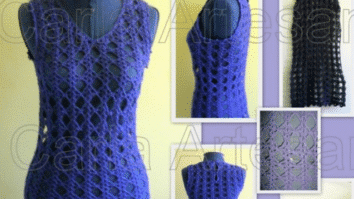 Vestido de crochê Azul Klein