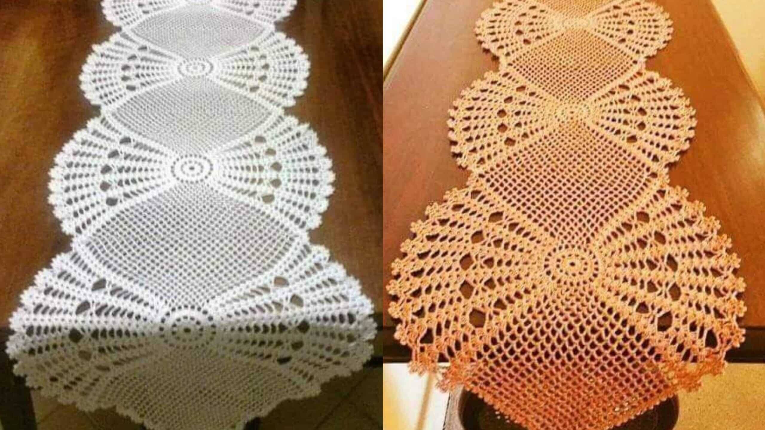 Caminho de Mesa em Crochê Fácil Passo a Passo e Gráfico