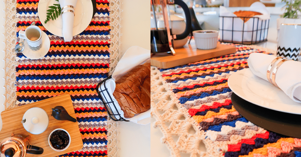 Trilho de Mesa de Crochê Intenso