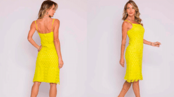 Vestido de Crochê Amarelo Cítrico