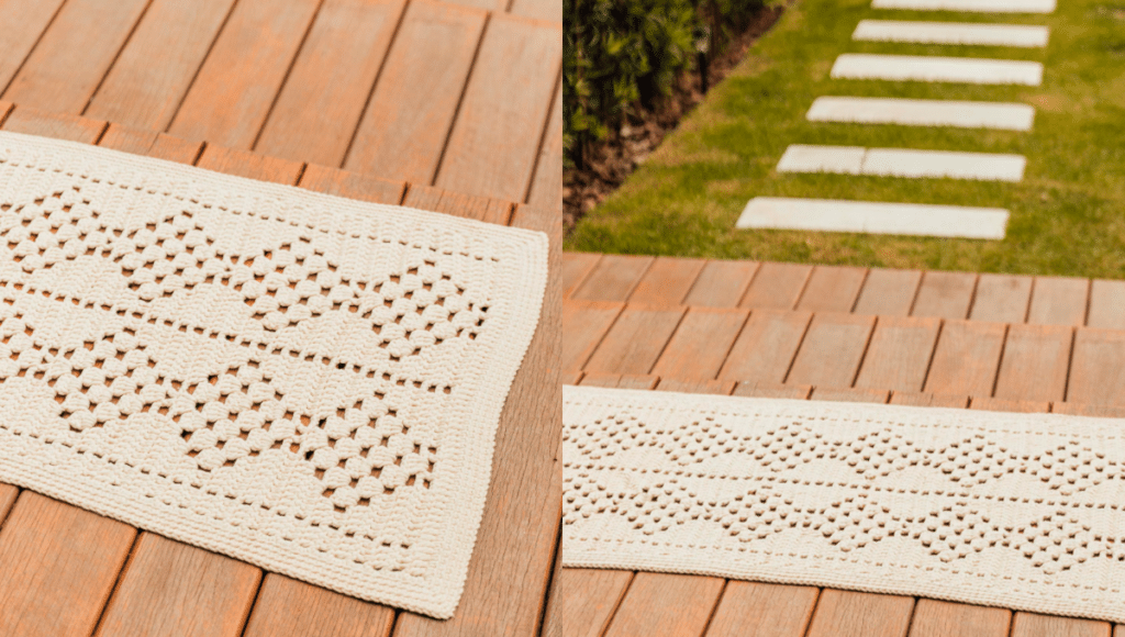 Tapete de Crochê Creme