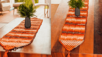 Trilho de Mesa em Crochê Brasa