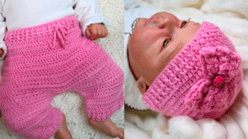 Calça e Touca de Crochê Infantis Baby