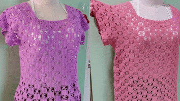 Blusas em Crochê com Ponto Fantasia