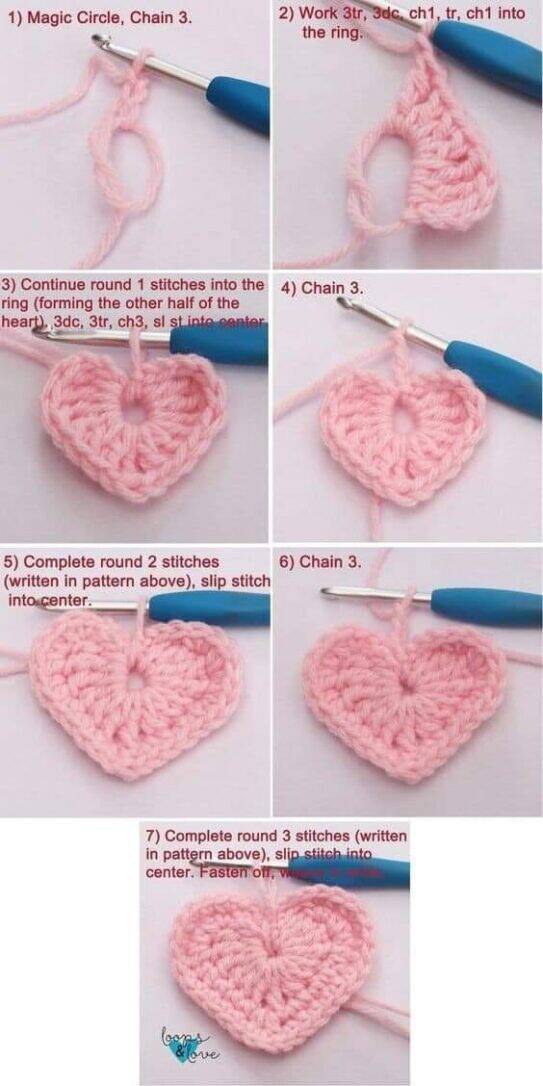 Diy: Coração de Crochê: Inspirações, Passo a Passo e Gráficos