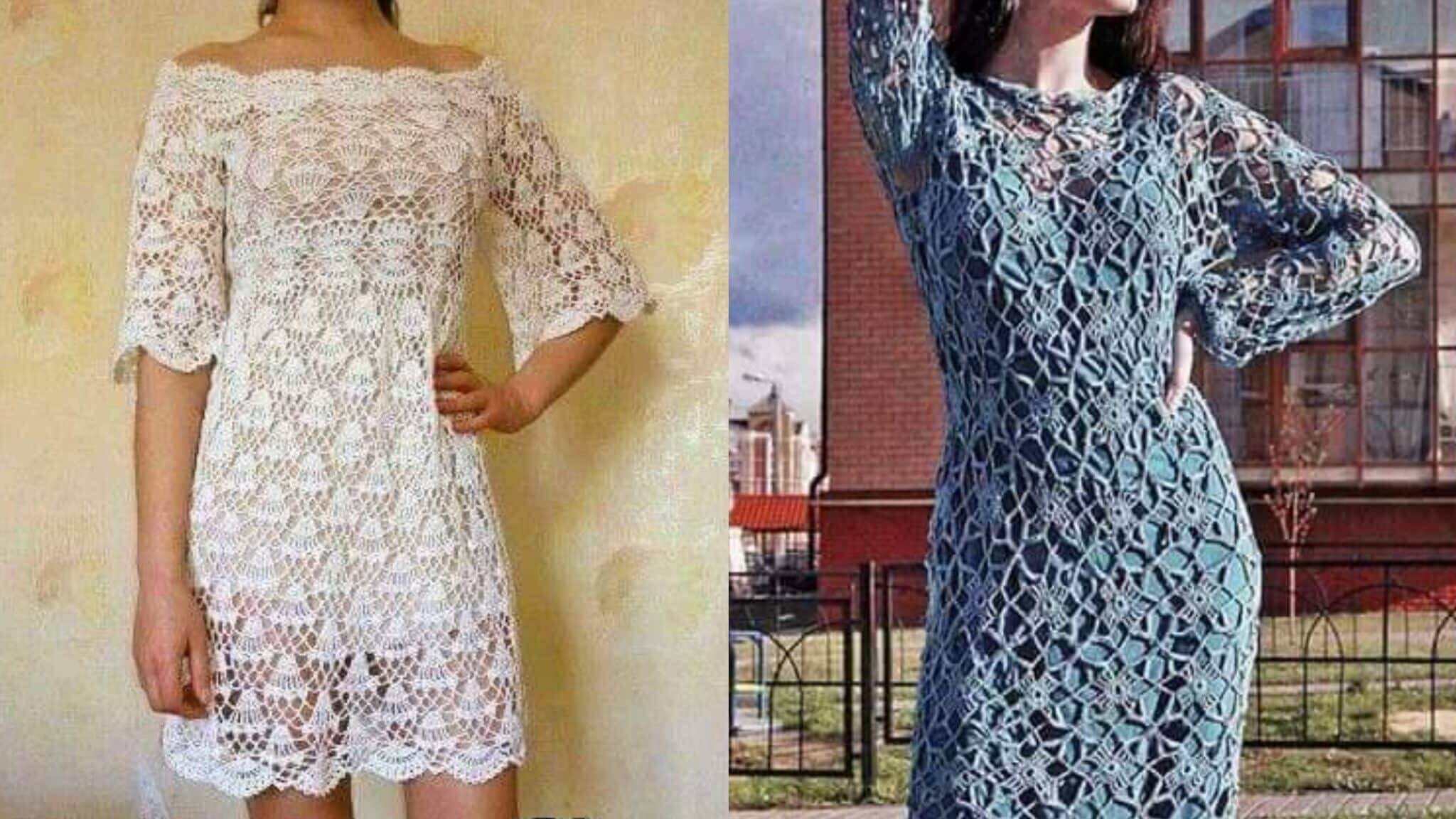 Vestidos de Crochê Passo a Passo e Gráficos Parte 2