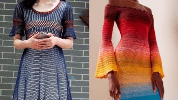 Vestidos de Crochê com Gráficos dos Pontos Fantasia Pt 1