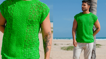 Moda Verão Masculina: Regata de Crochê Verde-Cítrico