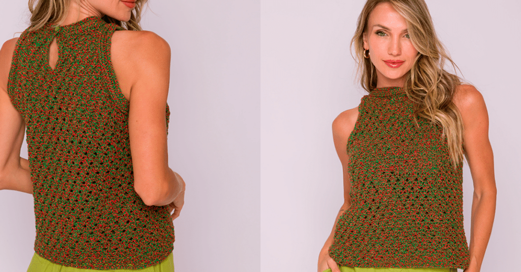 Blusa de Crochê Natalina Passo a Passo Detalhado
