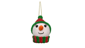 Lindo Enfeite de Boneco de Neve em Crochê