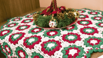Centro de Mesa em Crochê para o Natal com Gráficos p Copiar