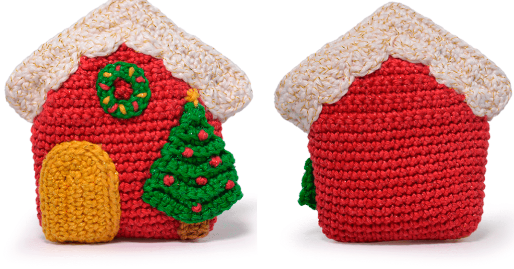 Amigurumi Enfeite Casa Natalina com Passo a Passo dos Pontos