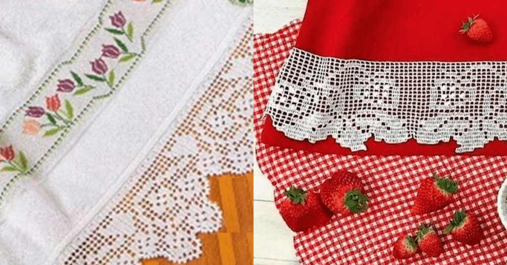 Barradinhos de Crochê Variados para Toalhas e Panos de Prato