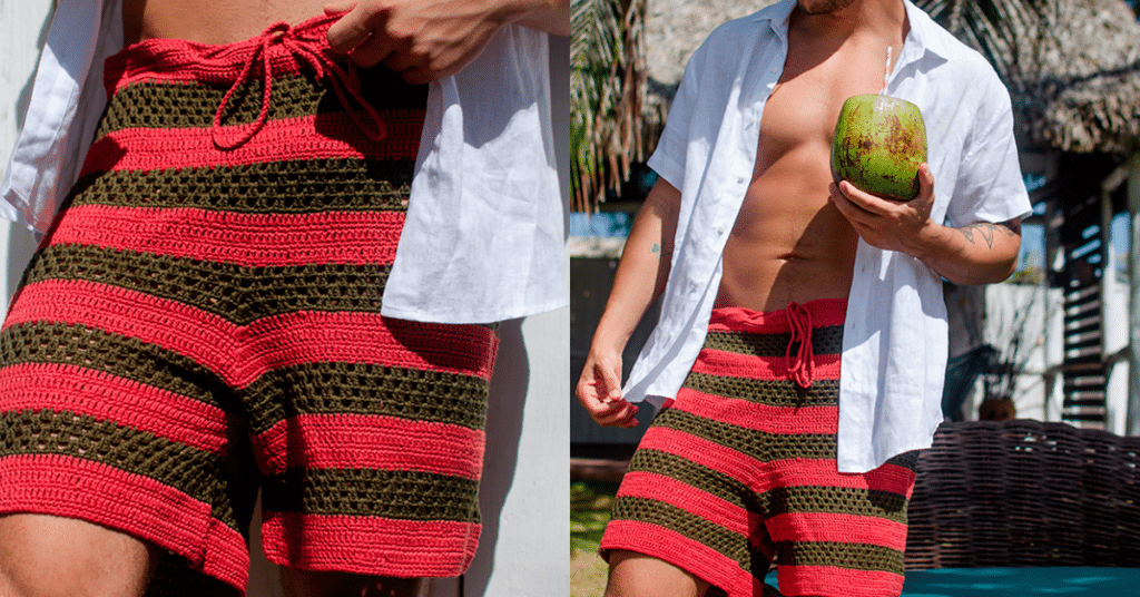 Moda Masculina de Verão: Bermuda de Crochê Fortaleza