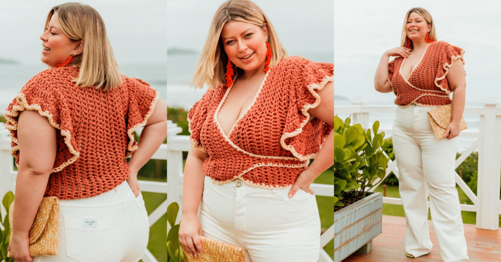 Moda Verão 2024: Belíssima Blusa de Crochê Dois em Um