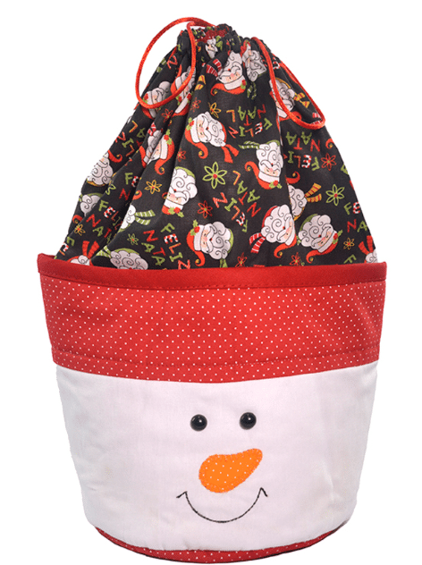 Encanto Festivo: Porta Panetone Boneco de Neve em Patchwork