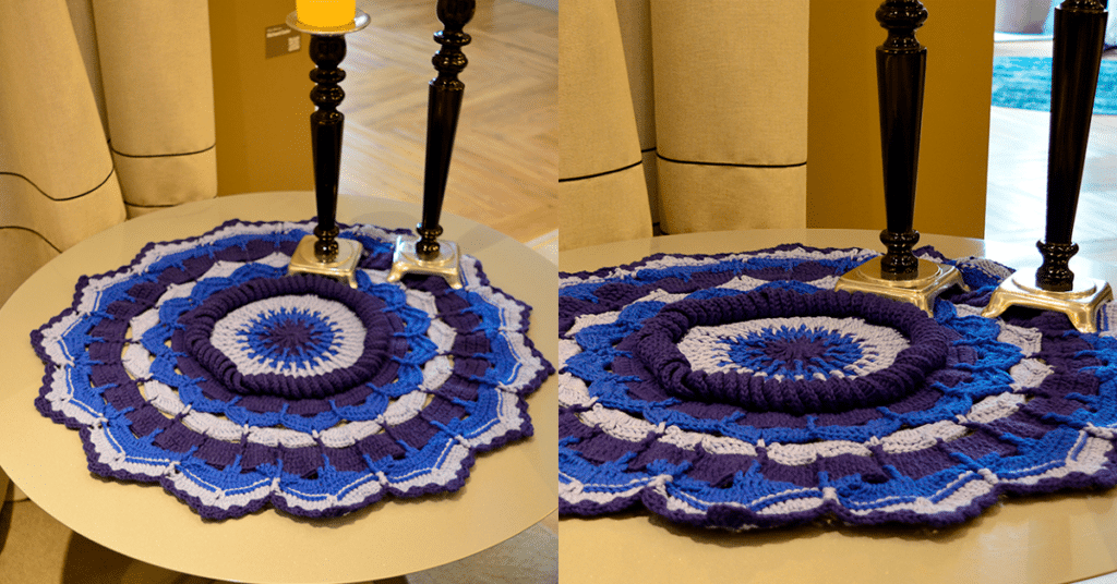 Decoração: Toalha de Mesa em Crochê Lavanda com Gráficos