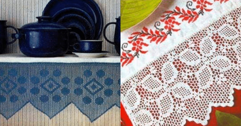 Lindos Barrados de Crochê para Guardanapos com Gráficos