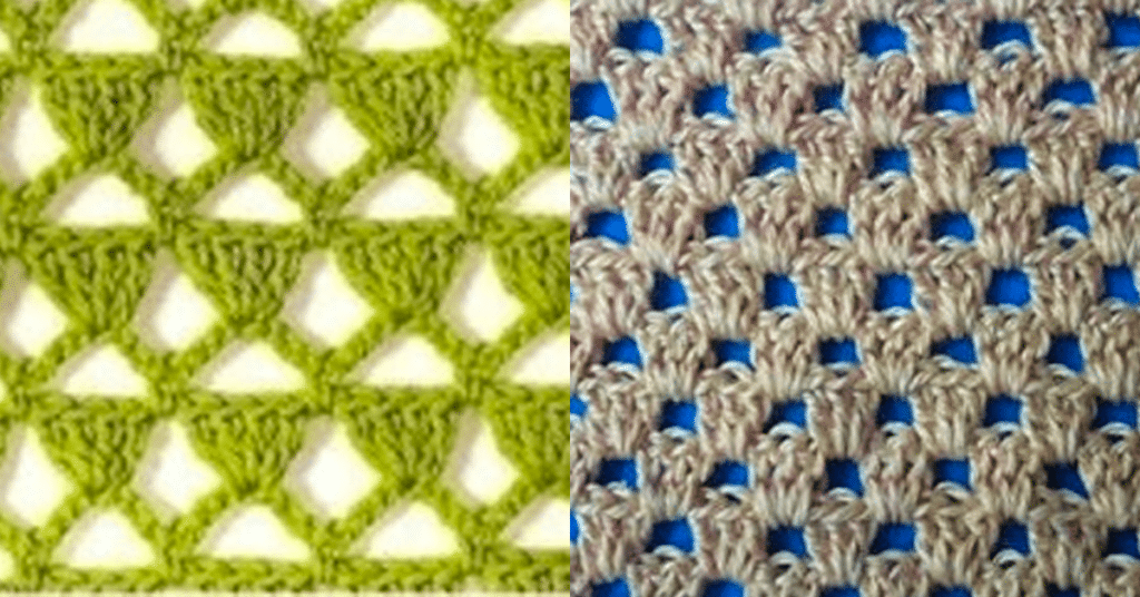 Coleção de Pontos de Crochê Diferentes com Amostras