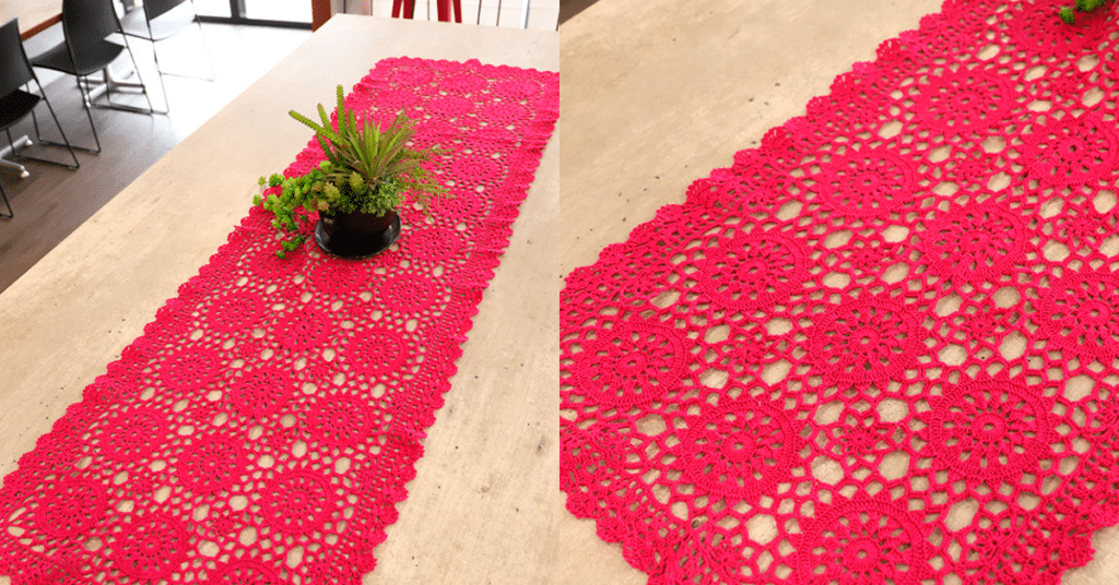 Como Fazer o Lindo Trilho de Mesa em Crochê Pink com Gráficos