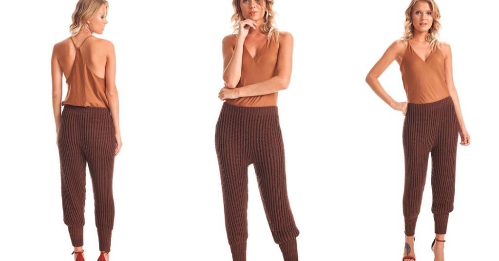 Calça de Tricô Tabaco com Passo a Passo Detalhado e Gráficos