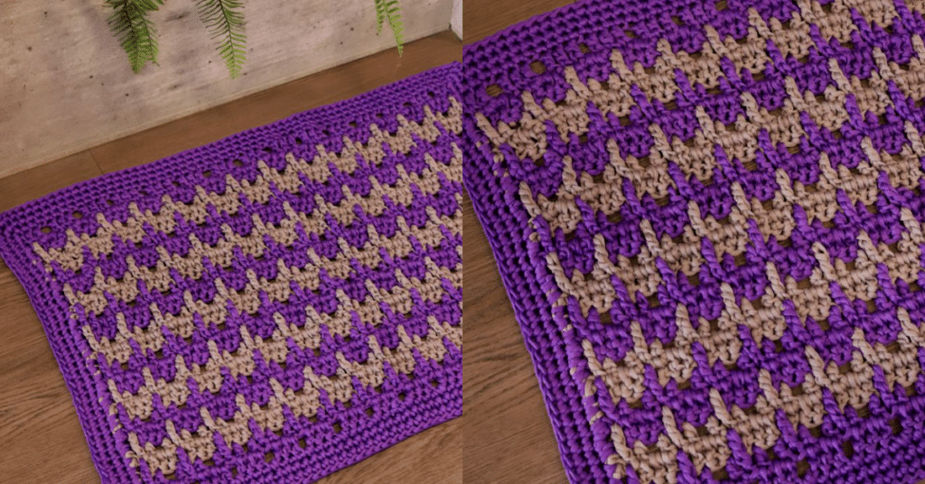 Tapete de Crochê Náutico Púrpura com Gráficos Grátis