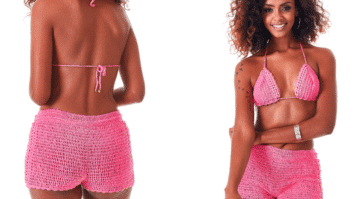 Como Fazer Shorts de Tricô Rosa com Gráficos Grátis