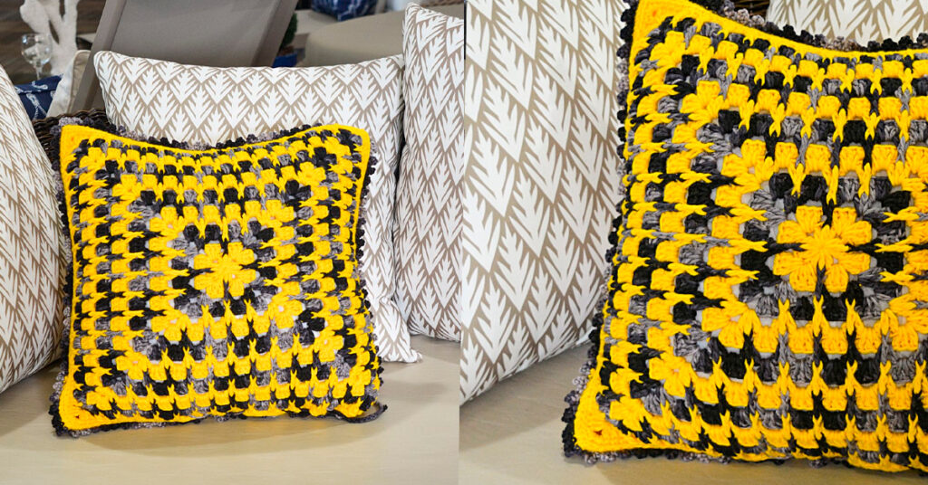 Capa de Almofada de Crochê 2 Cores: DIY Passo a Passo