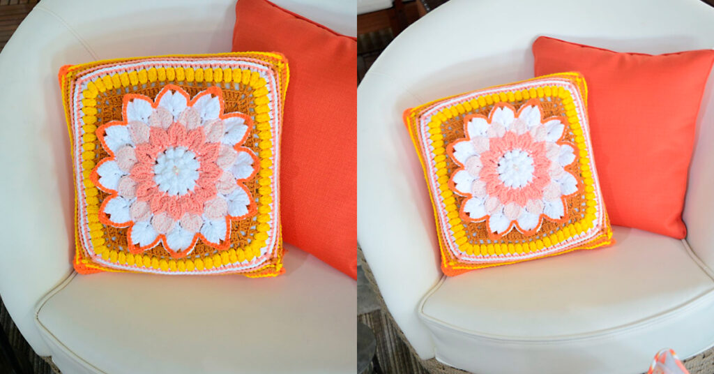 Almofada de Crochê com Flor: Personalize e Decore com Elegância