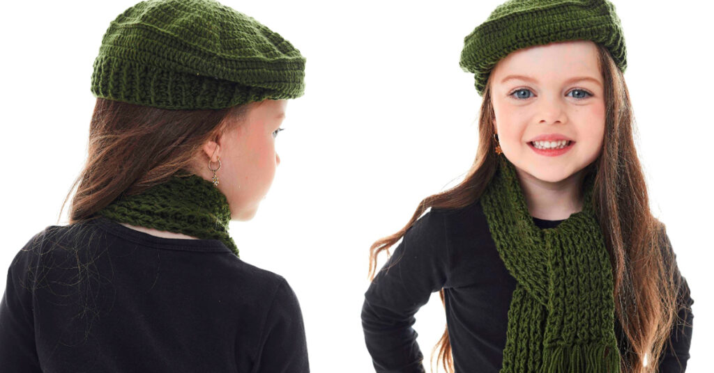 Boina e Cachecol de Crochê Musgo: Gráficos para Elegância e Conforto