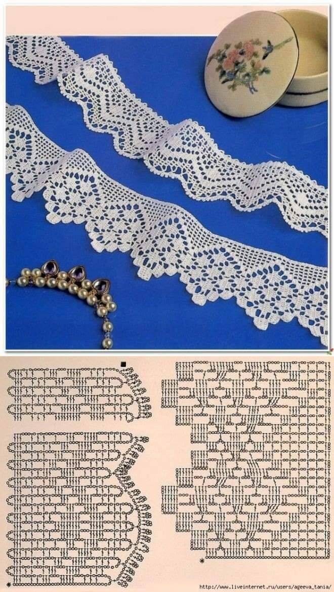 14 Bicos de Crochê com Gráficos: Beleza e Delicadeza em Cada Detalhe