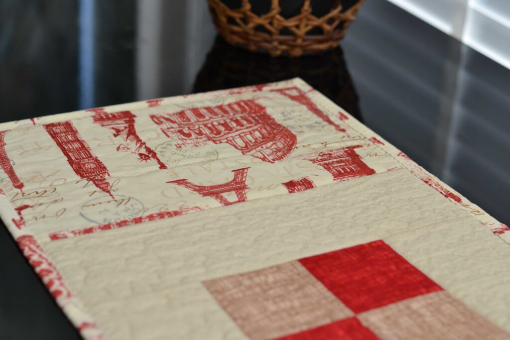 trilho de mesa em patchwork