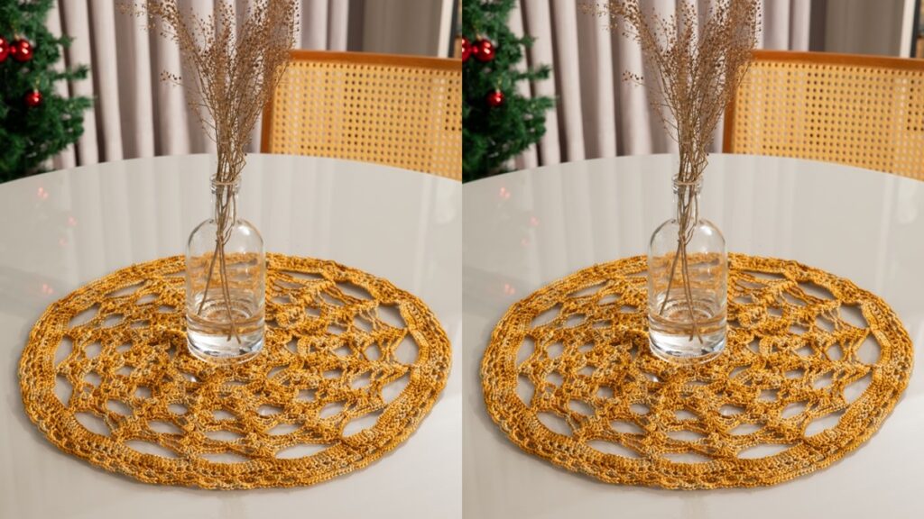 centro de mesa em crochê