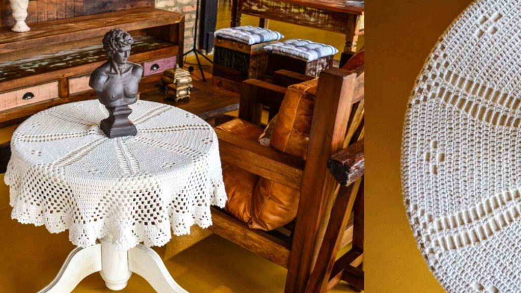 toalha de mesa em crochê