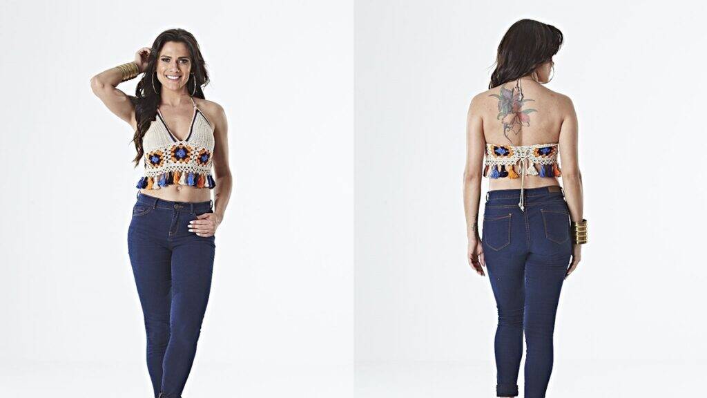 top cropped de crochê