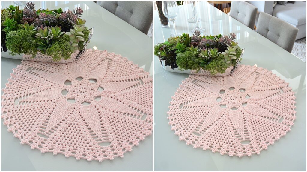 centro de mesa em crochê