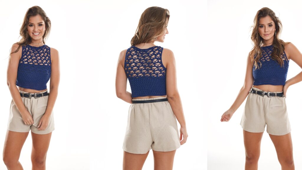 cropped de crochê