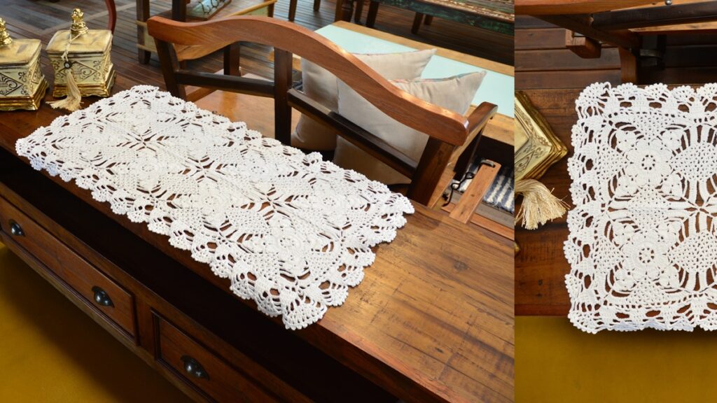 trilho de mesa em crochê