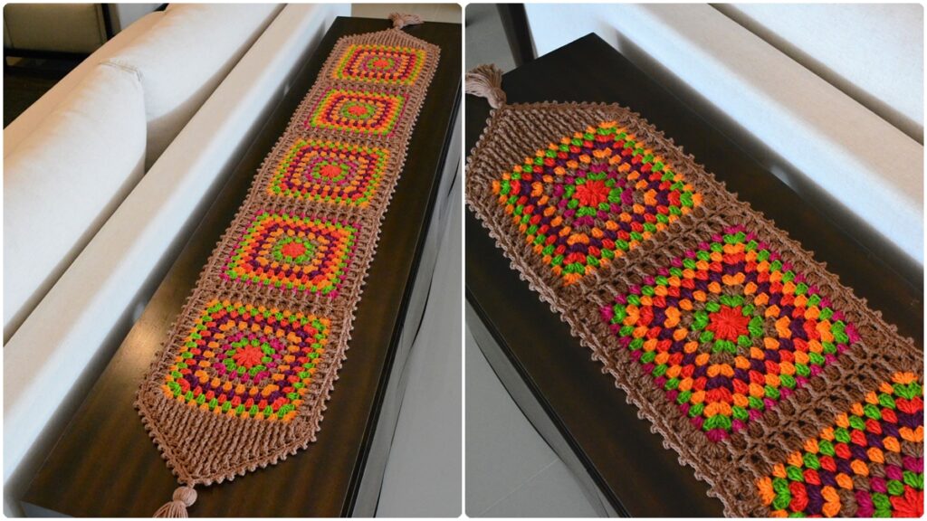 trilho de mesa em crochê