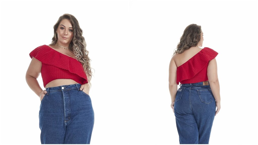 cropped de crochê