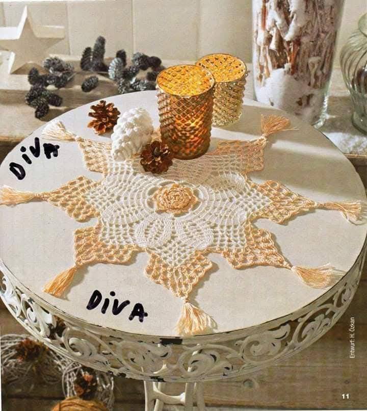 centros de mesa em crochê