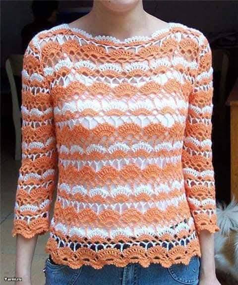 blusas de crochê
