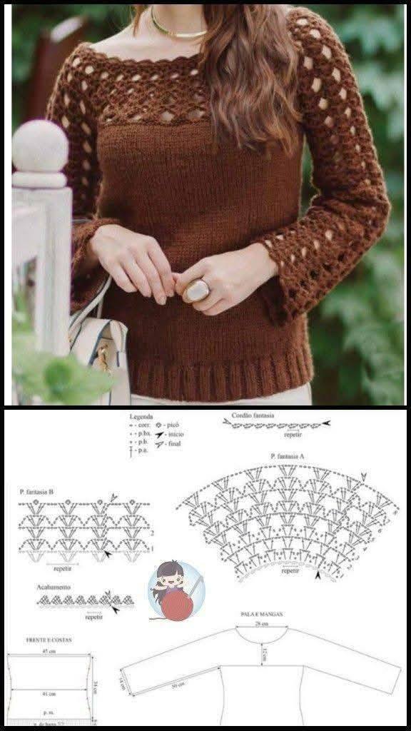 blusas de crochê