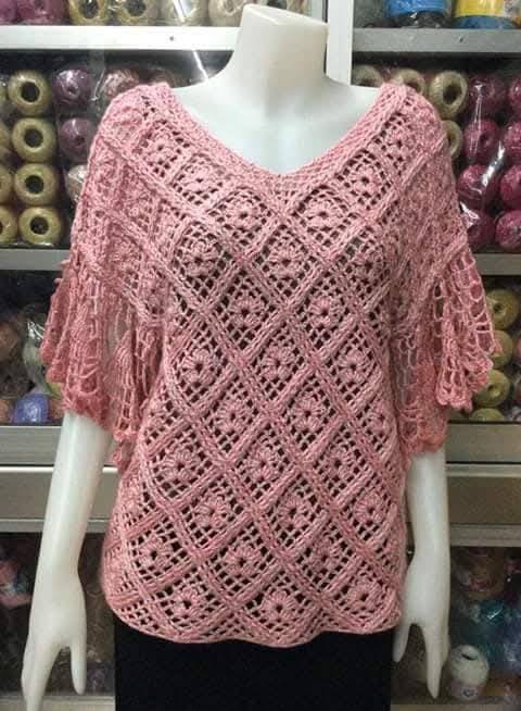 blusas de crochê