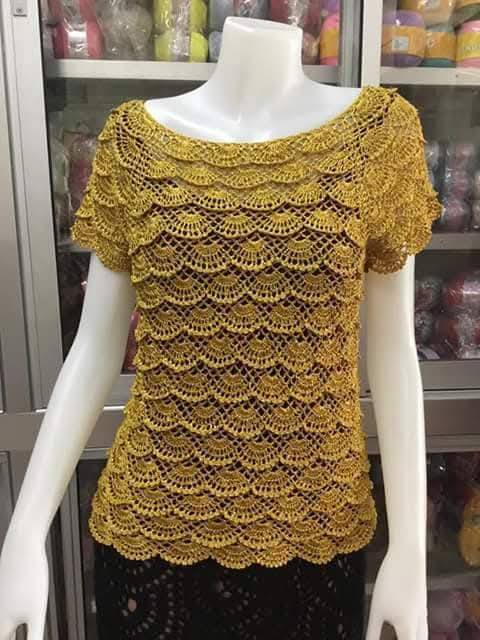 blusas de crochê