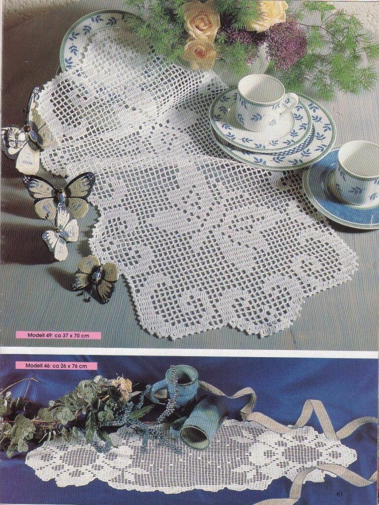 caminhos de mesa em crochê