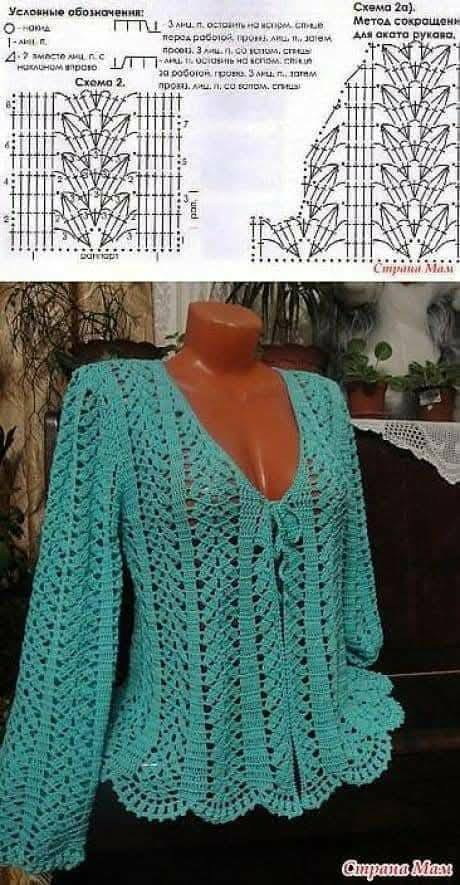 blusas de crochê